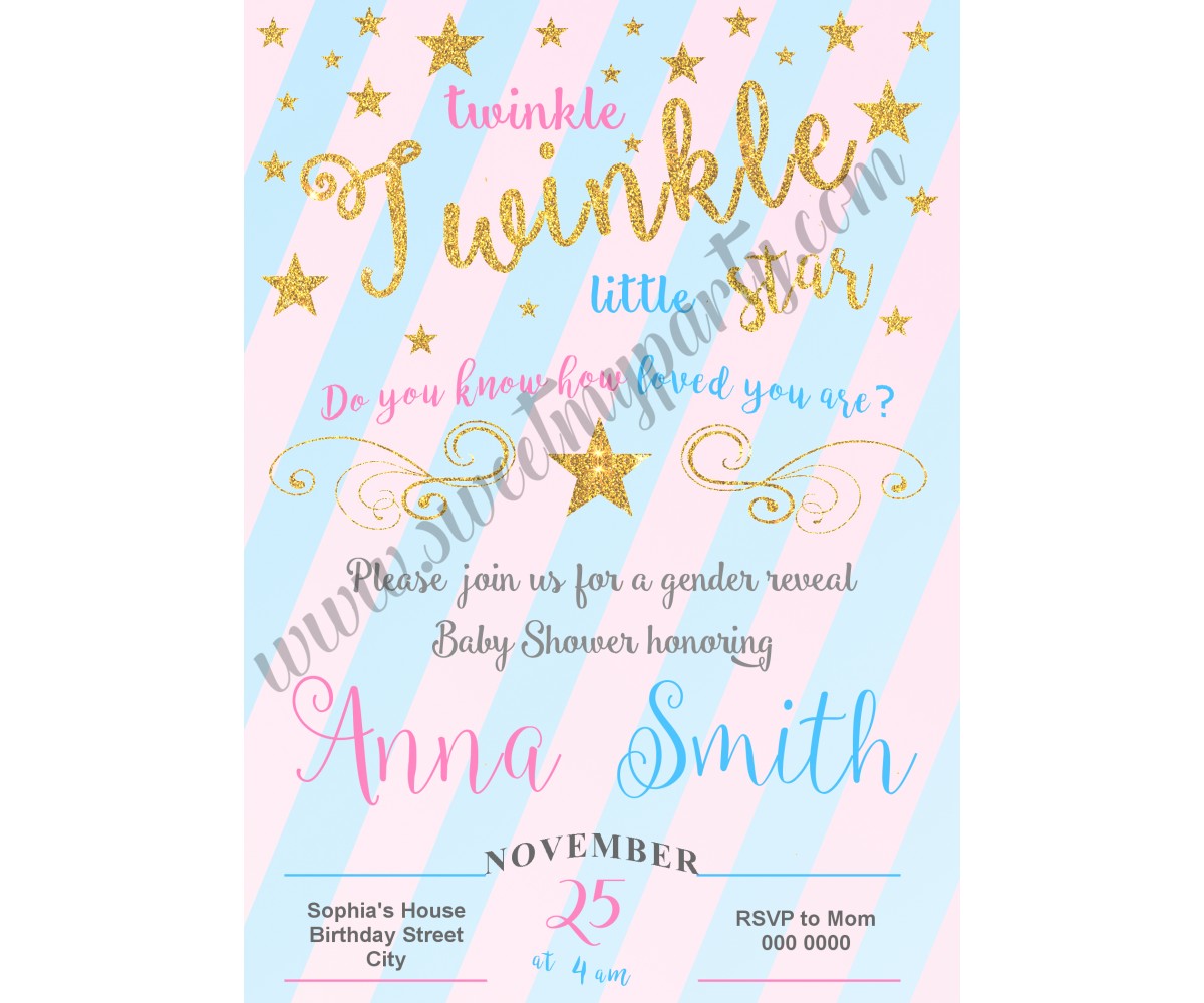 Twinkle Twinkle Little Star Gender Baby Shower,(006)